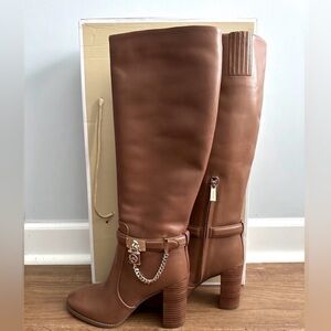 Michael Kors Hamilton Heeled Boot in Luggage!